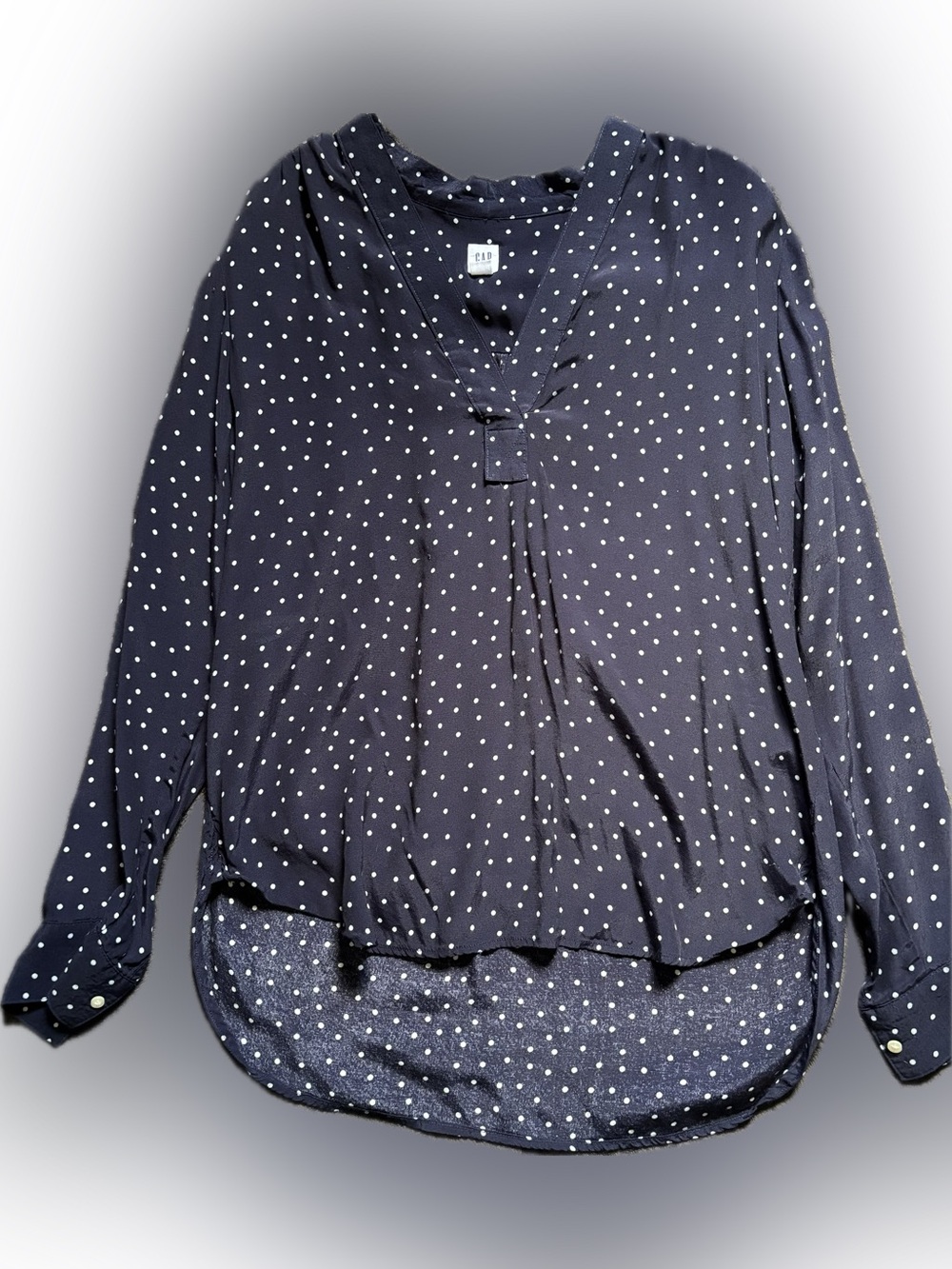 GAP Navy Blue Polka Dot Blouse